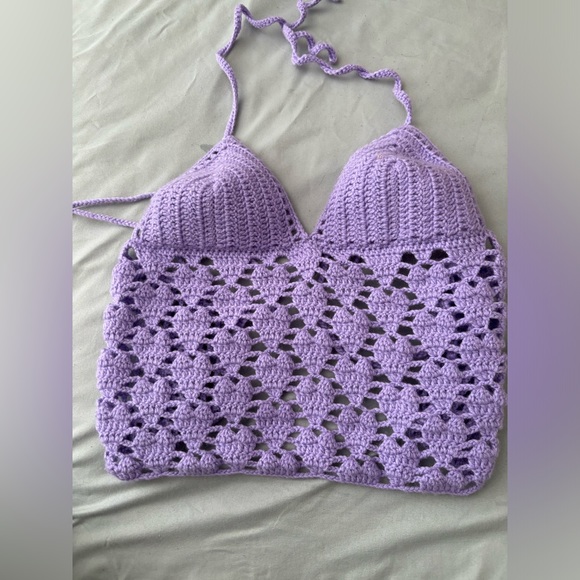 Handmade crochet heart 💜 halter neck top - Picture 8 of 8